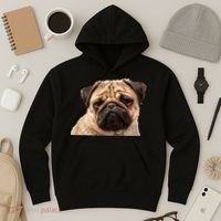 Dog - Close-Up of Pug Face Hoodie thumb 3