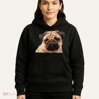 Dog - Close-Up of Pug Face Hoodie thumb 5