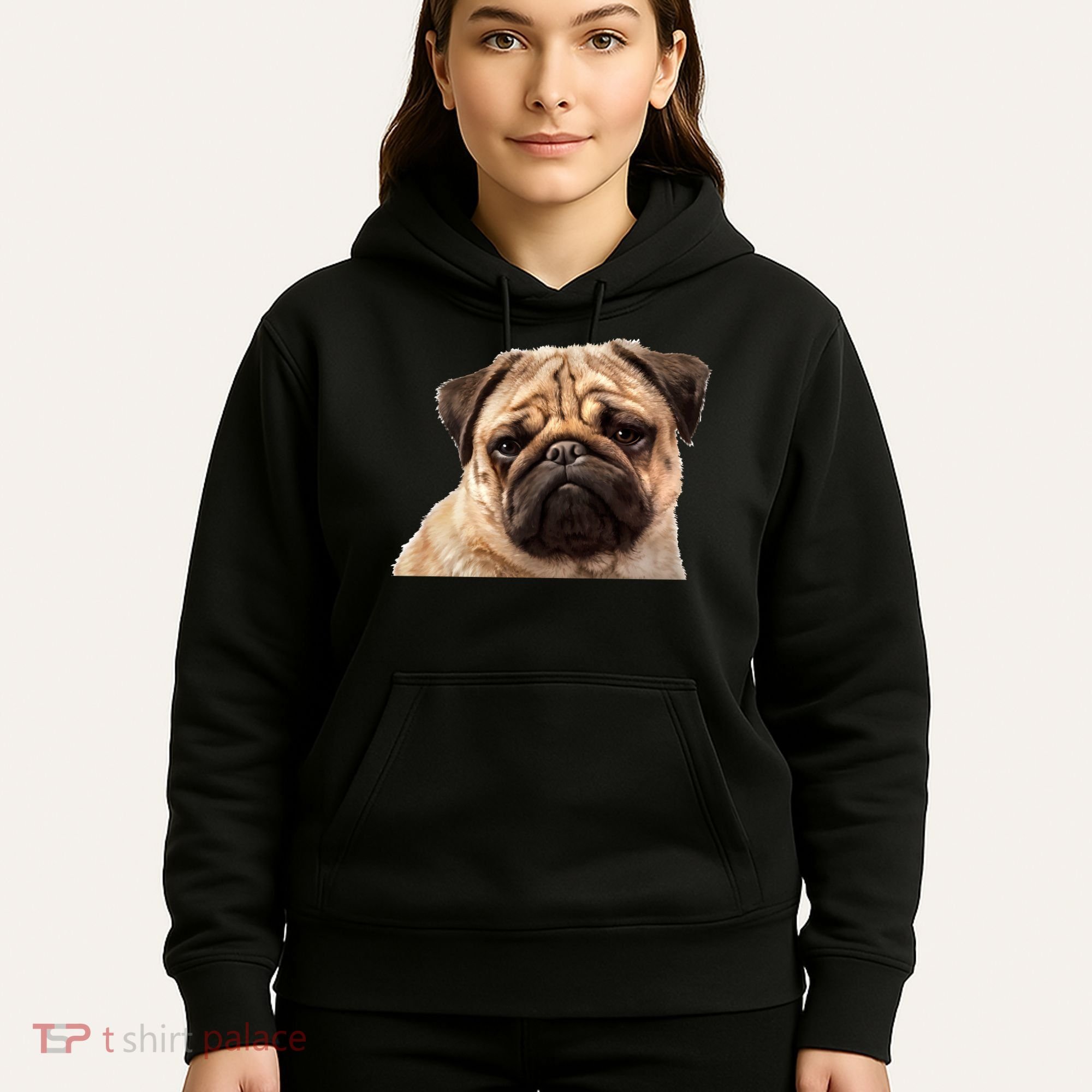 Dog - Close-Up of Pug Face Hoodie