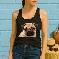 Dog - Close-Up of Pug Face Women's Tank Top thumb 2