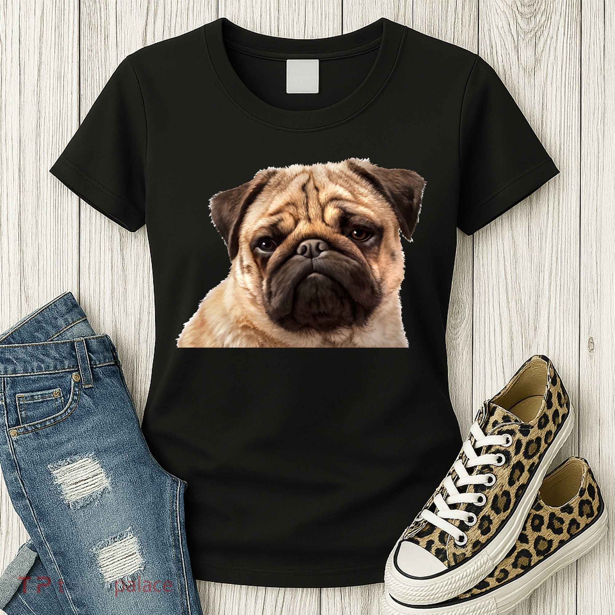 Dog - Close-Up of Pug Face Women's T-Shirt