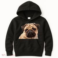 Dog - Close-Up of Pug Face Kids Hoodie thumb 0