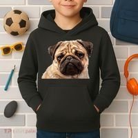Dog - Close-Up of Pug Face Kids Hoodie thumb 2