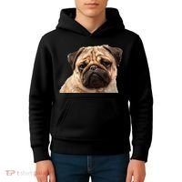 Dog - Close-Up of Pug Face Kids Hoodie thumb 4