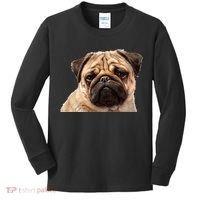 Dog - Close-Up of Pug Face Kids Long Sleeve Shirt thumb 0