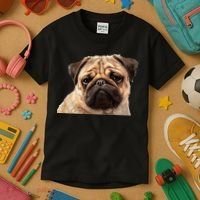 Dog - Close-Up of Pug Face Kids T-Shirt thumb 3