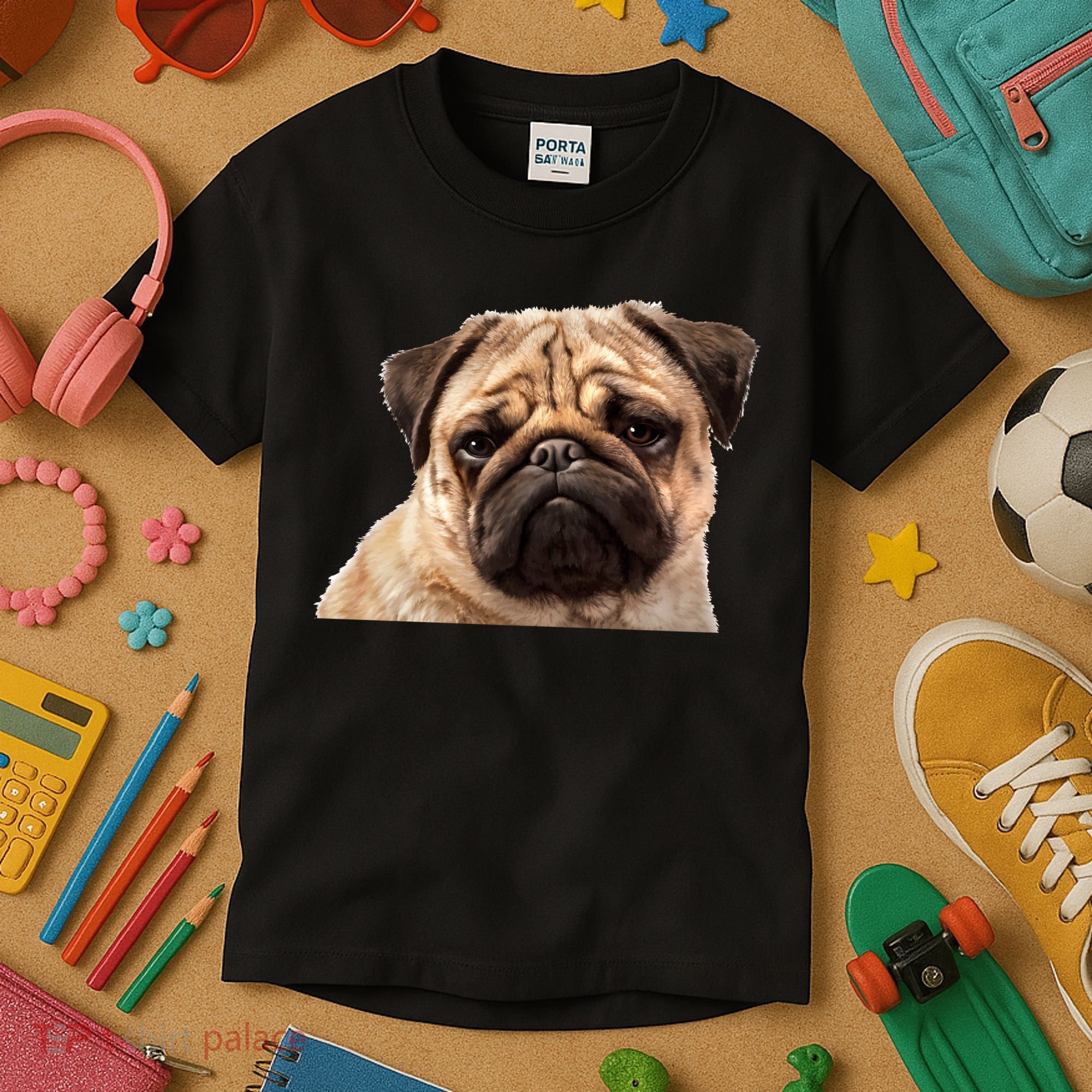 Dog - Close-Up of Pug Face Kids T-Shirt