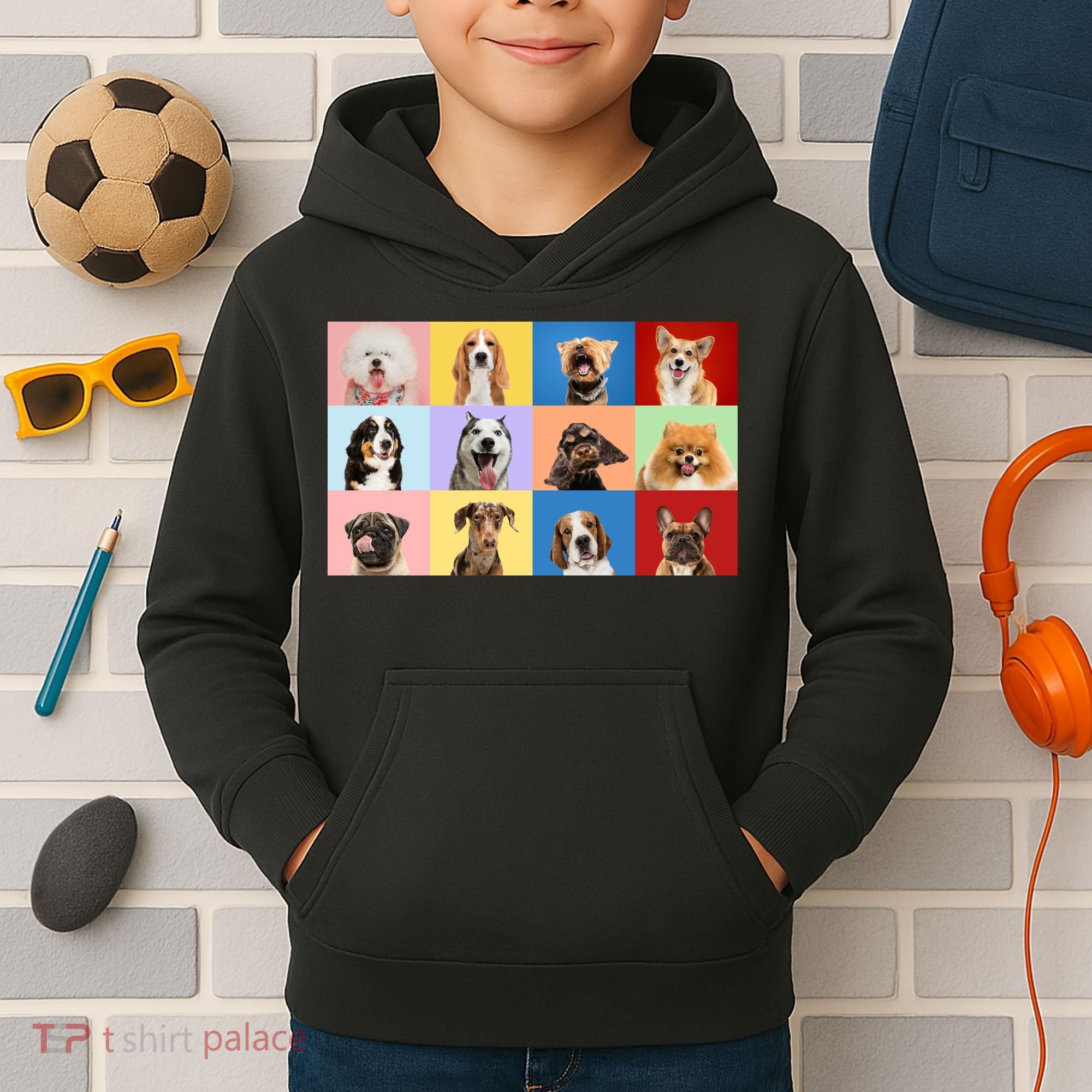 Dog Collage Kids Hoodie