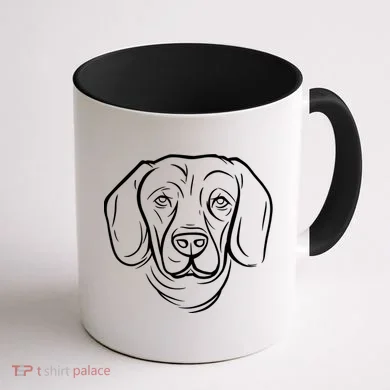 Dog Face Outlined Coffee Mug back