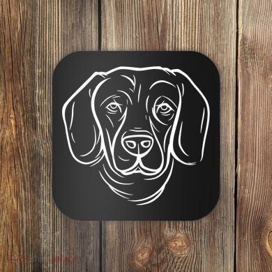 Dog Face Outlined Coaster