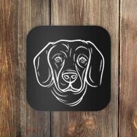 Dog Face Outlined Coaster thumb 0