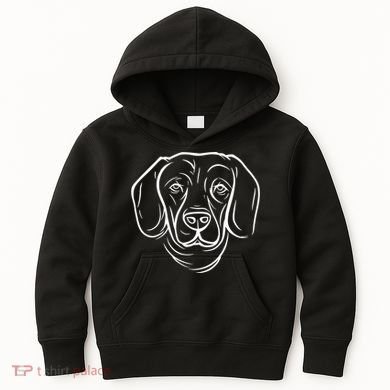 Dog Face Outlined Kids Hoodie