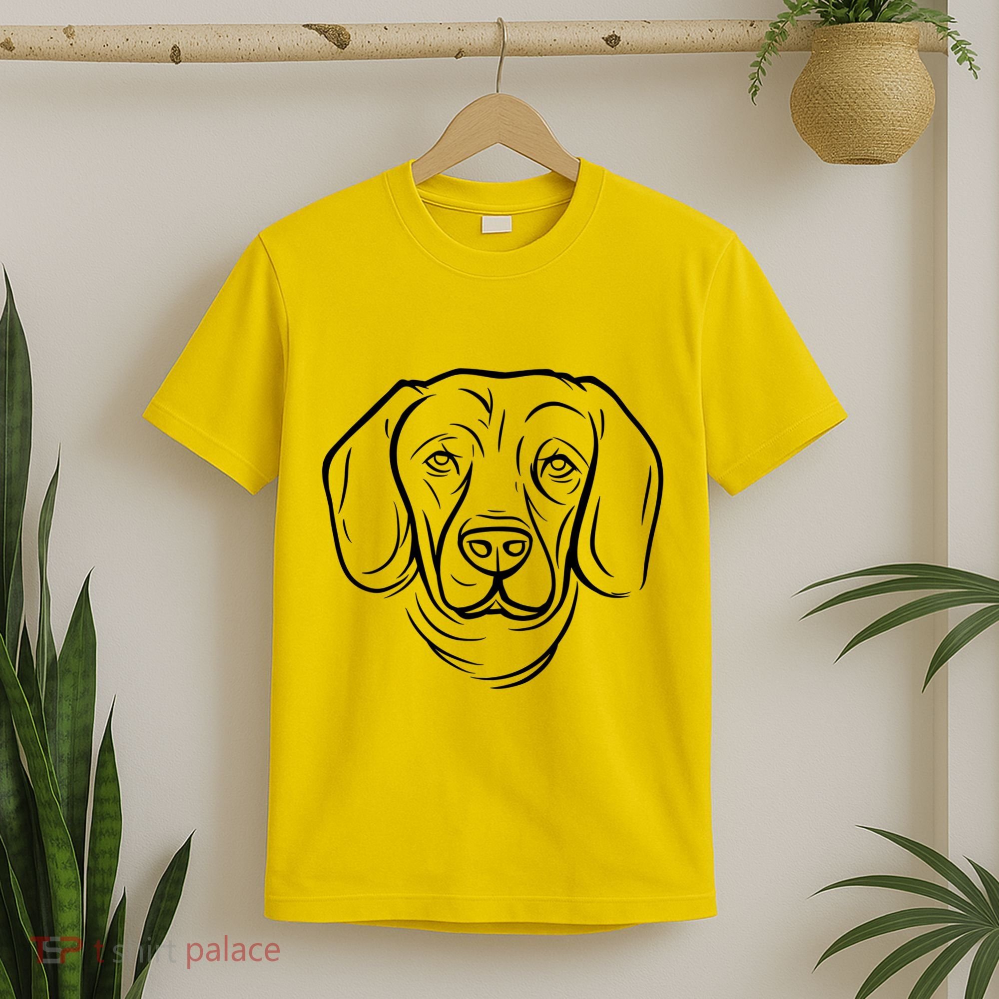 Dog Face Outlined T-Shirt