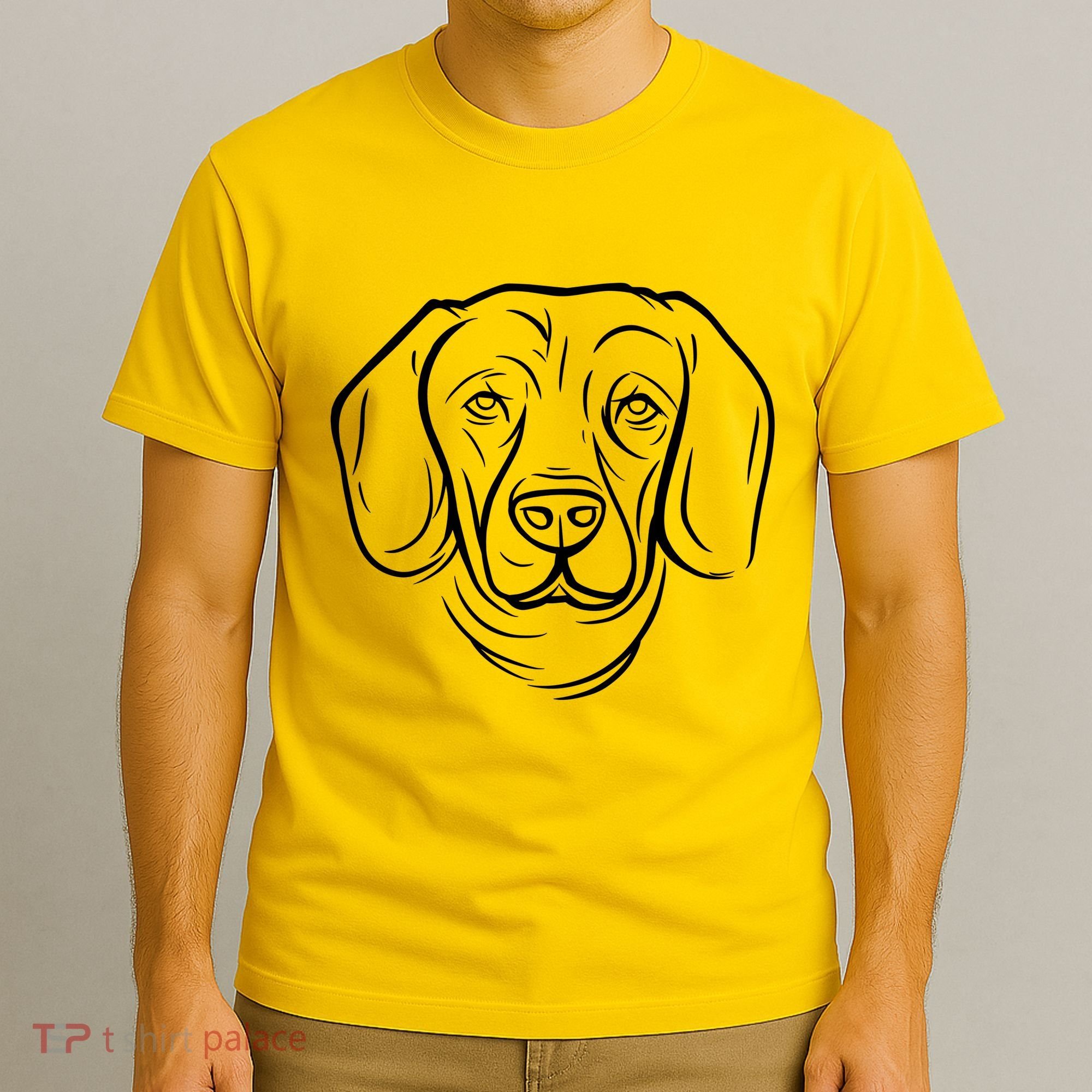 Dog Face Outlined T-Shirt