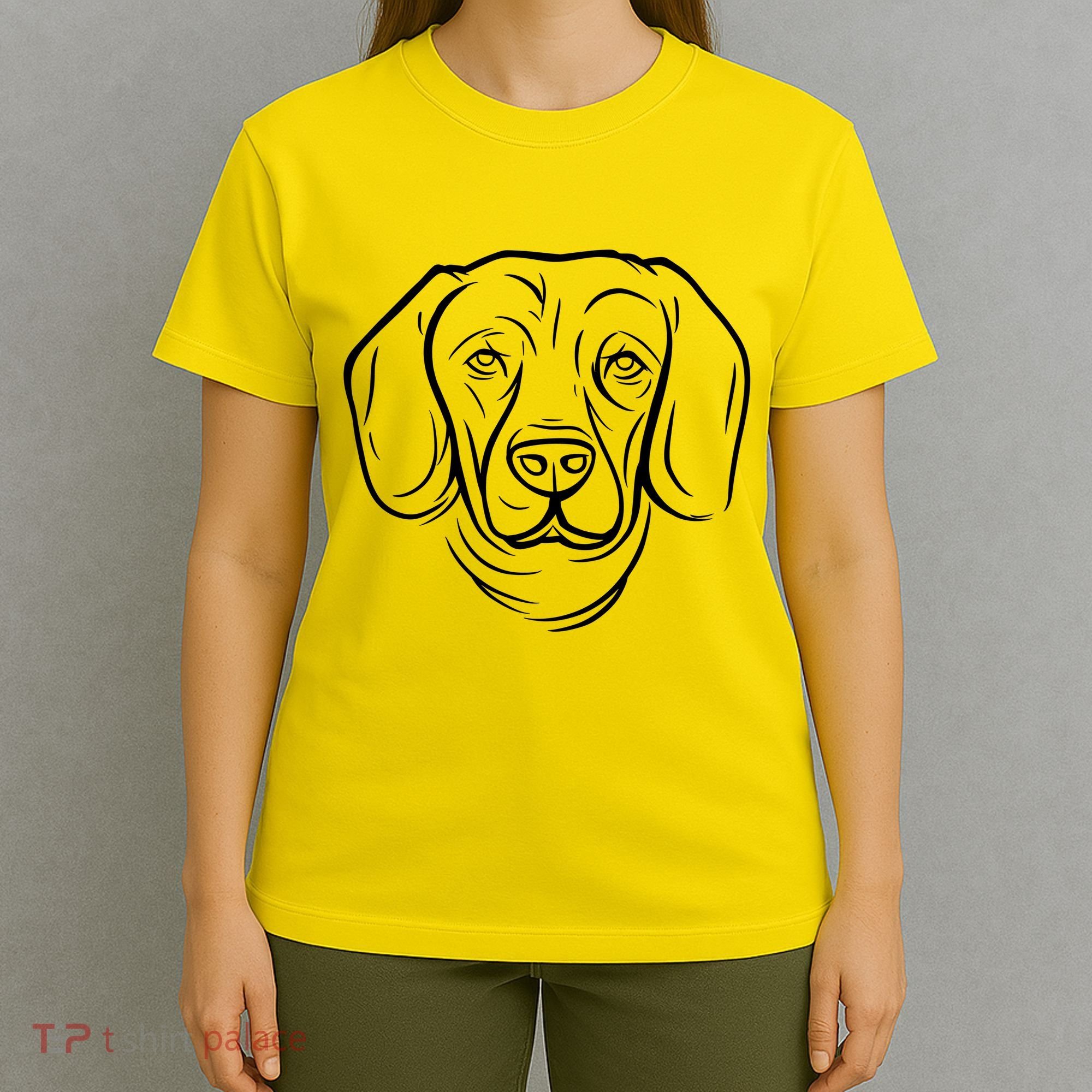 Dog Face Outlined T-Shirt
