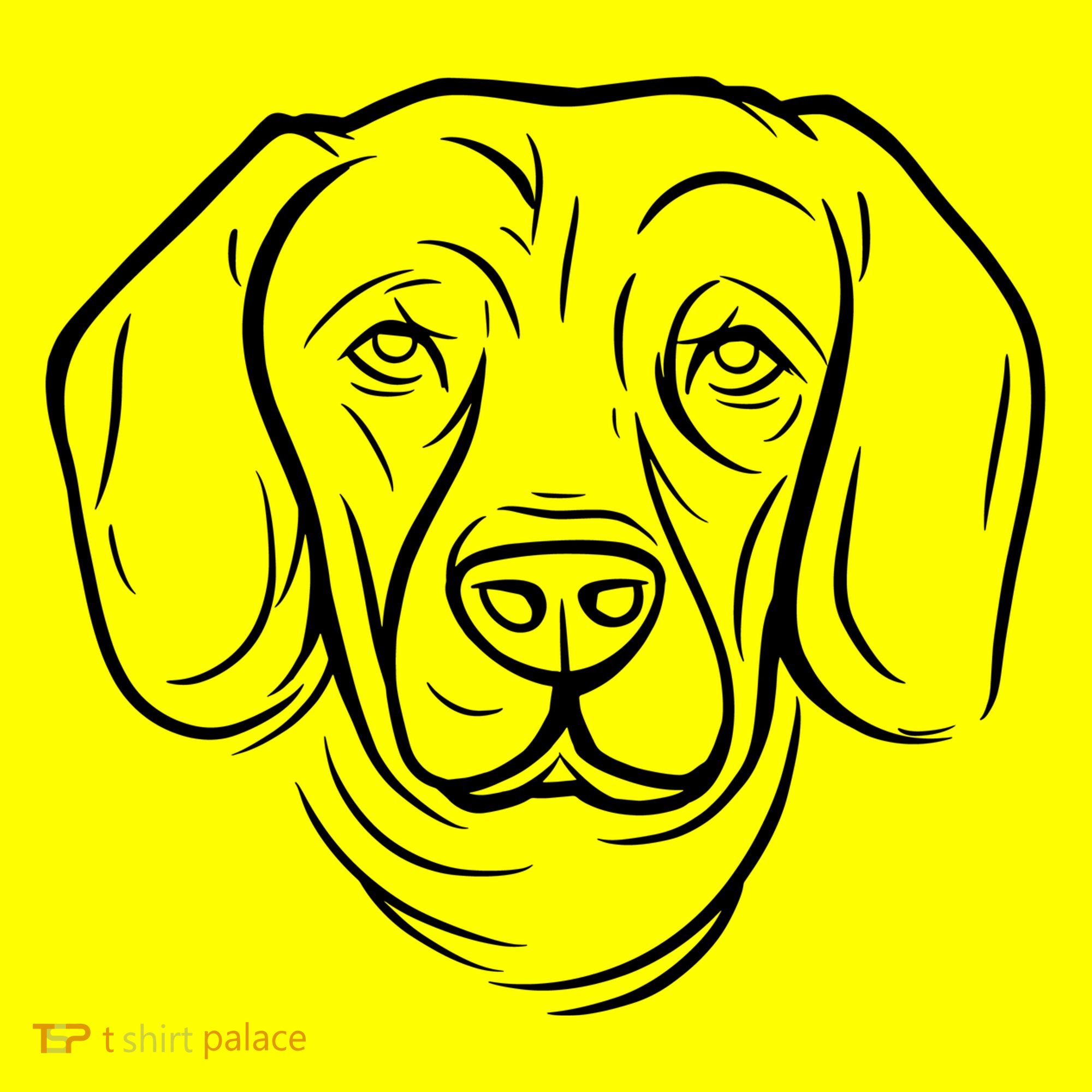 Dog Face Outlined Button