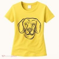 Dog Face Outlined Women's T-Shirt thumb 0