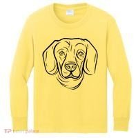 Dog Face Outlined Kids Long Sleeve Shirt thumb 0