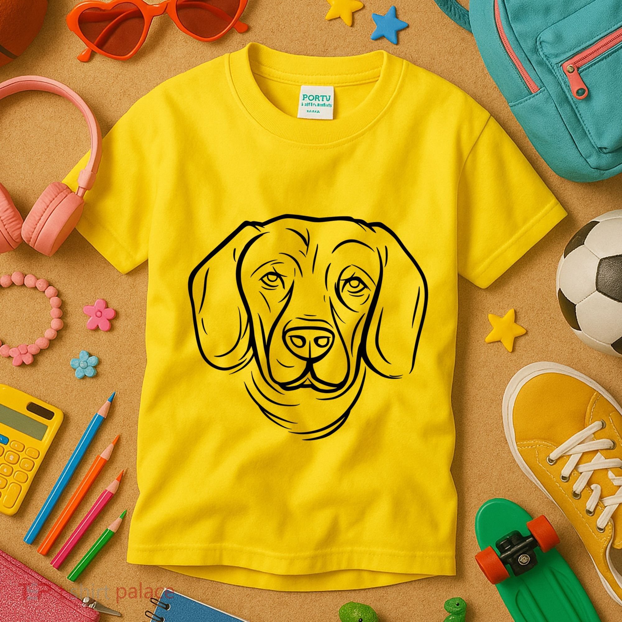 Dog Face Outlined Kids T-Shirt