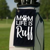 Dog Mom Life Is Ruff Golf Towel thumb 2