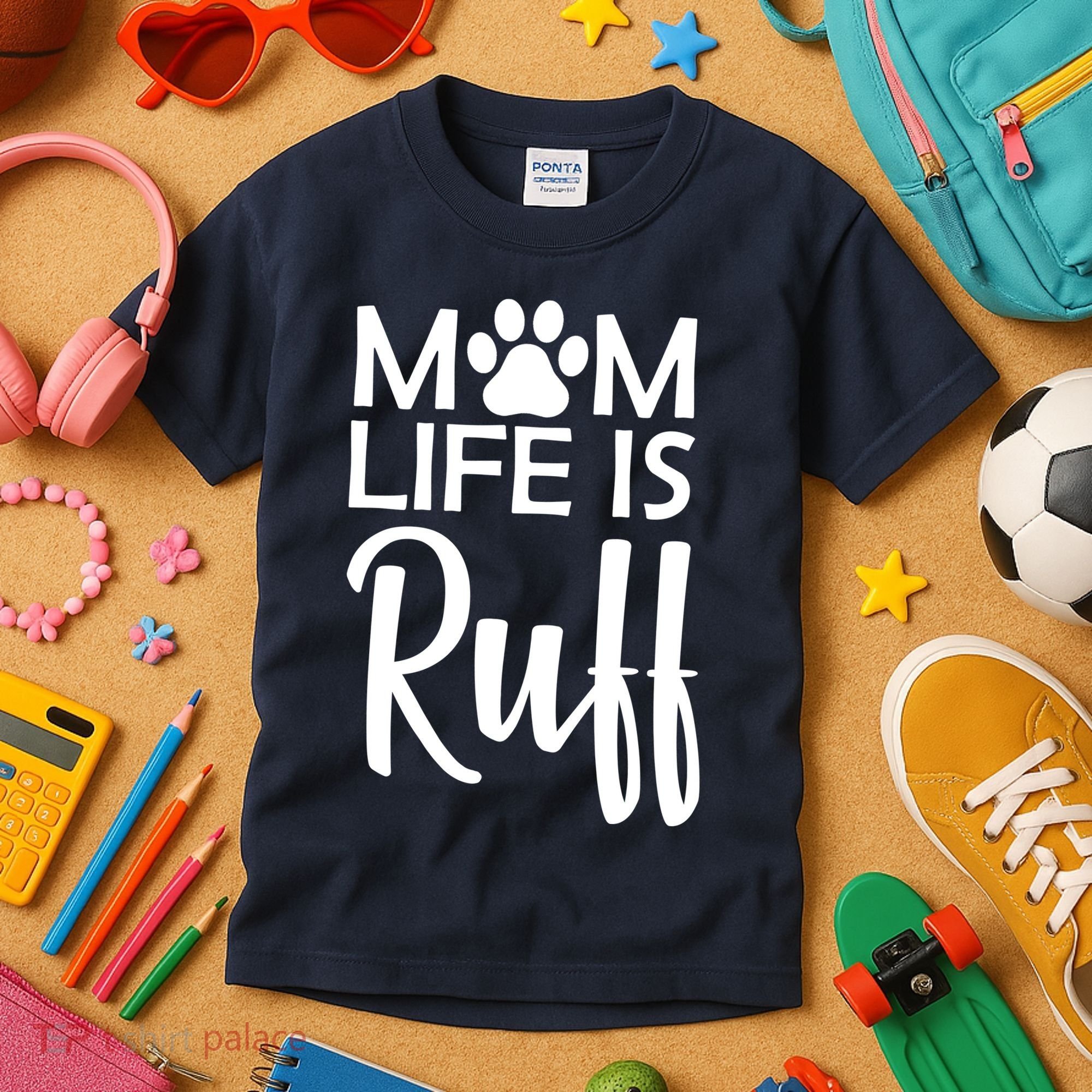 Dog Mom Life Is Ruff Kids T-Shirt