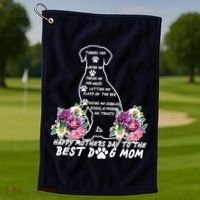 Dog Mom Mothers Day Golf Towel thumb 1