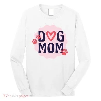 Dog Mom Paw Long Sleeve Shirt