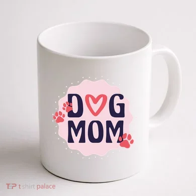 Dog Mom Paw Coffee Mug back