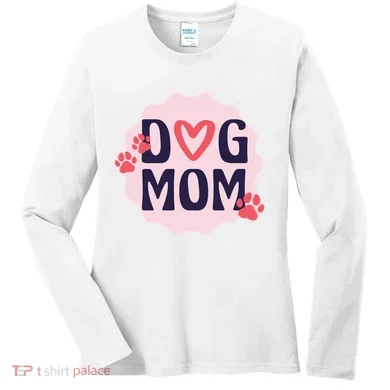 Dog Mom Paw Women's Long Sleeve Shirt