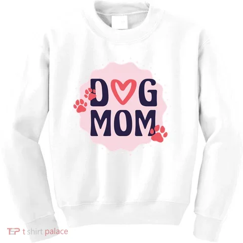 Dog Mom Paw Kids Sweatshirt in the selected color