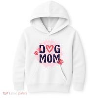 Dog Mom Paw Kids Hoodie thumb 0