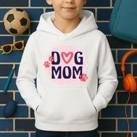 Dog Mom Paw Kids Hoodie thumb 2