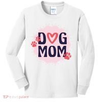 Dog Mom Paw Kids Long Sleeve Shirt thumb 0