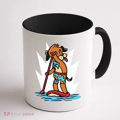 Dog Paddle Boarding Coffee Mug back
