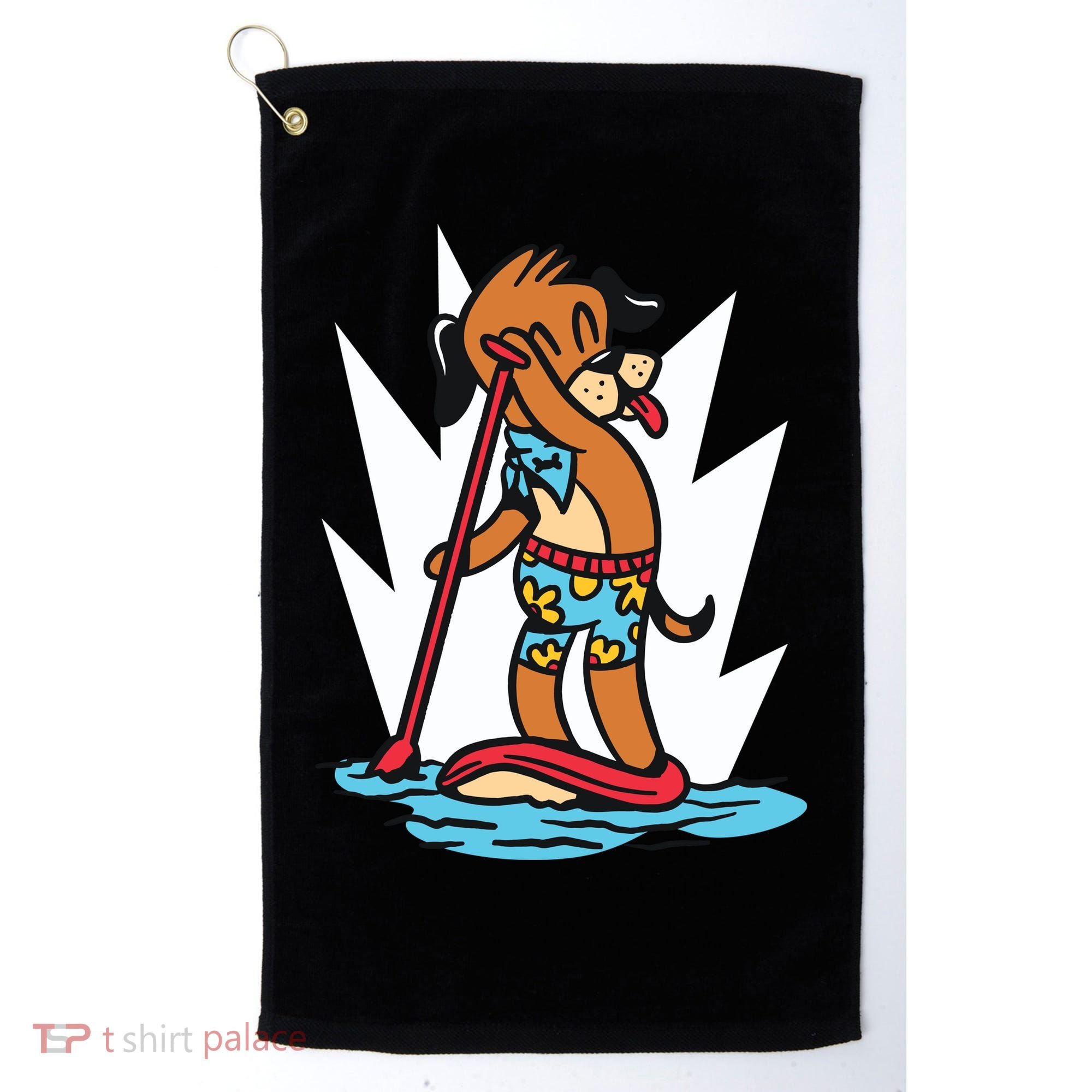 Dog Paddle Boarding Golf Towel