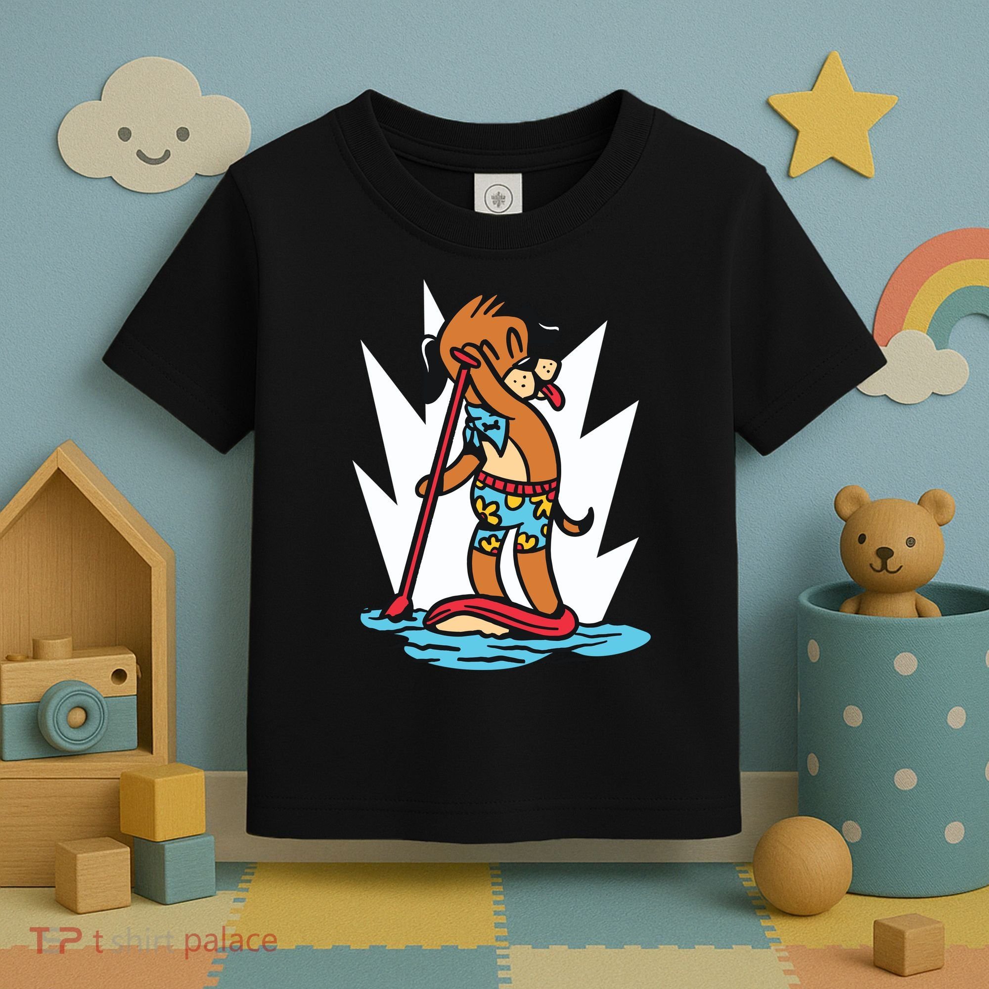 Dog Paddle Boarding Toddler T-Shirt