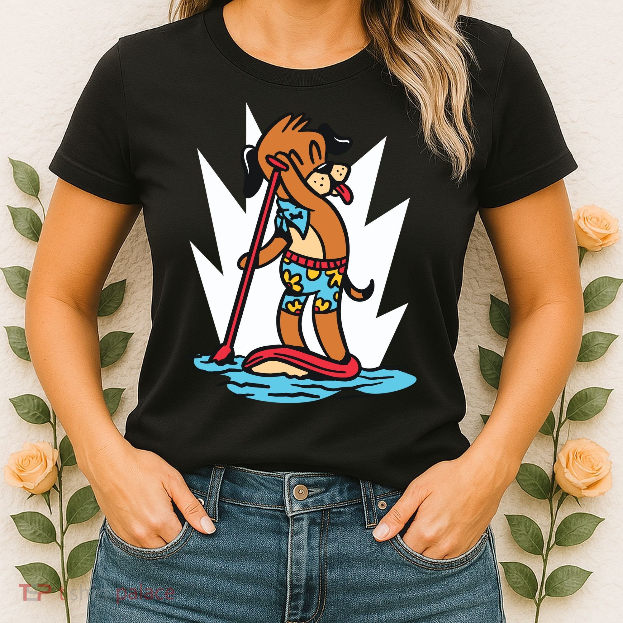 Dog Paddle Boarding Women's T-Shirt