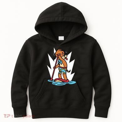 Dog Paddle Boarding Kids Hoodie