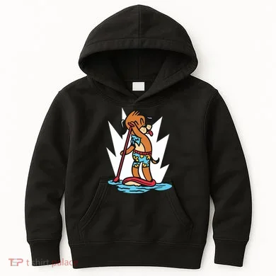 Dog Paddle Boarding Kids Hoodie