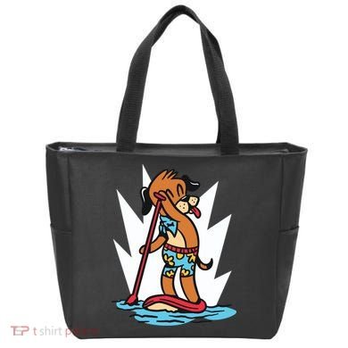 Dog Paddle Boarding Tote Bag