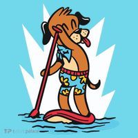 Dog Paddle Boarding Button thumb 1