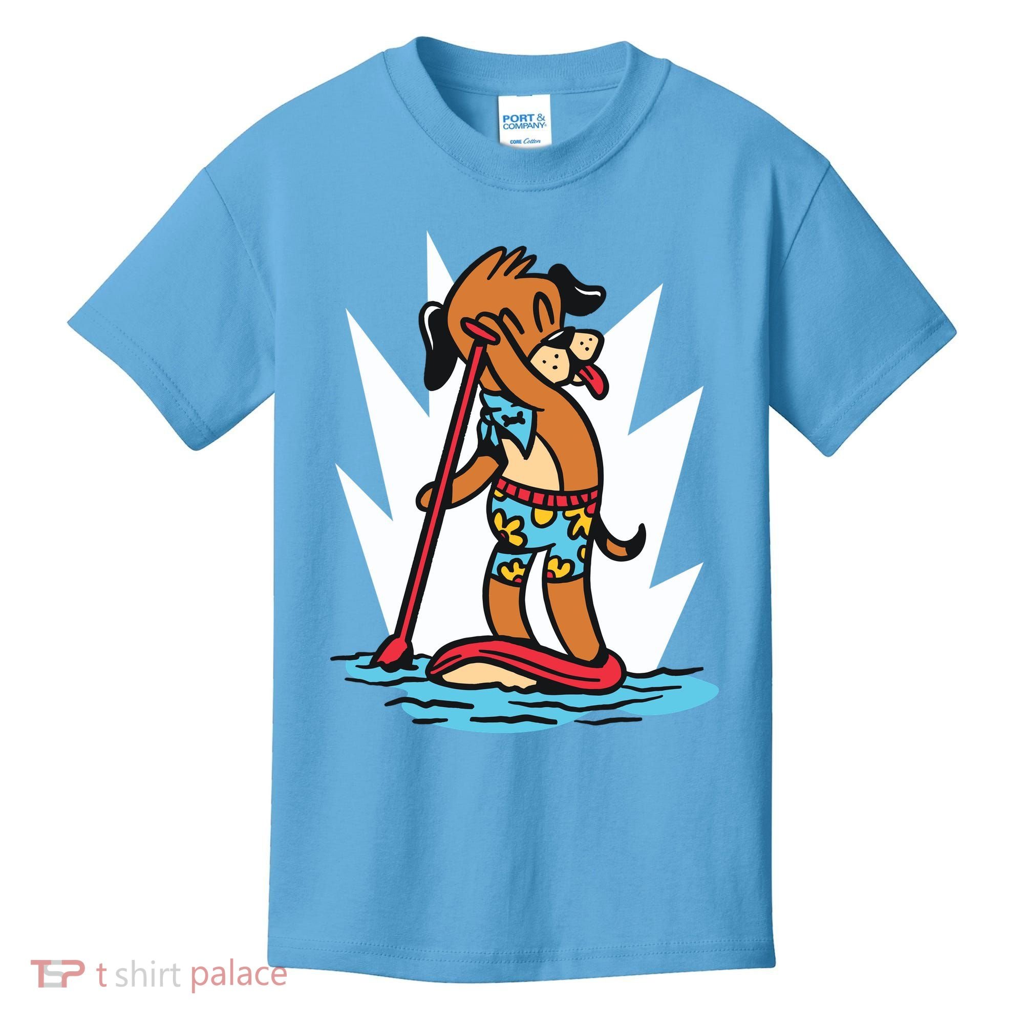 Dog Paddle Boarding Kids T-Shirt