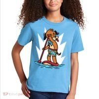 Dog Paddle Boarding Kids T-Shirt thumb 2