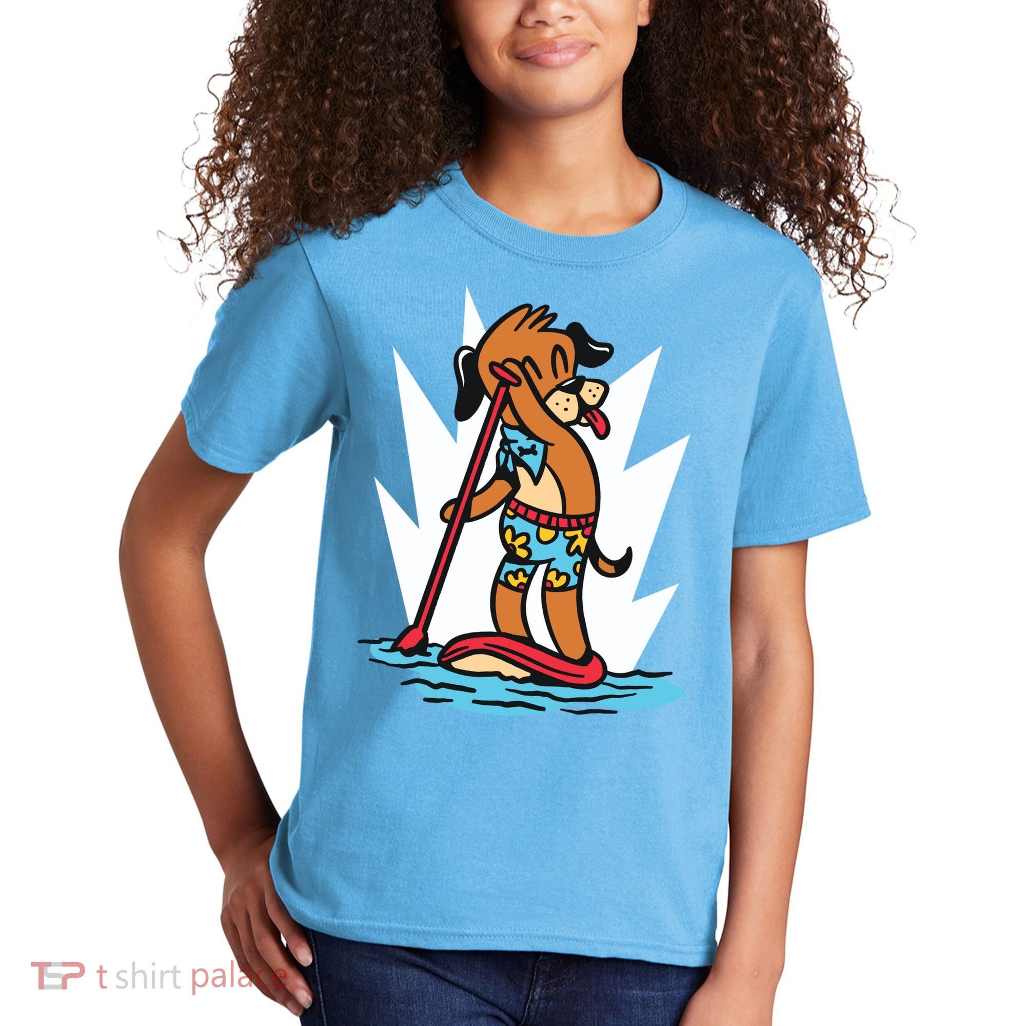 Dog Paddle Boarding Kids T-Shirt