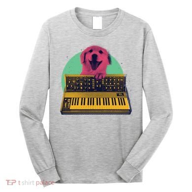 Dog Playing Piano Long Sleeve Shirt