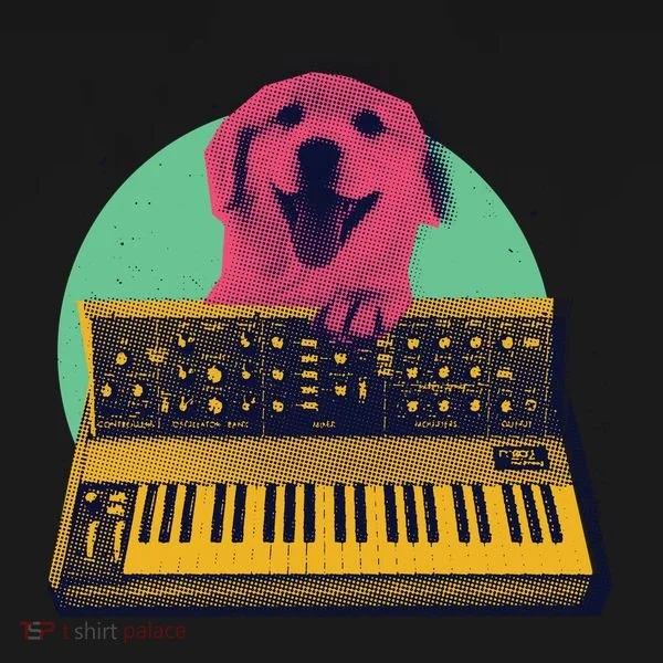 Dog Playing Piano Bucket Hat