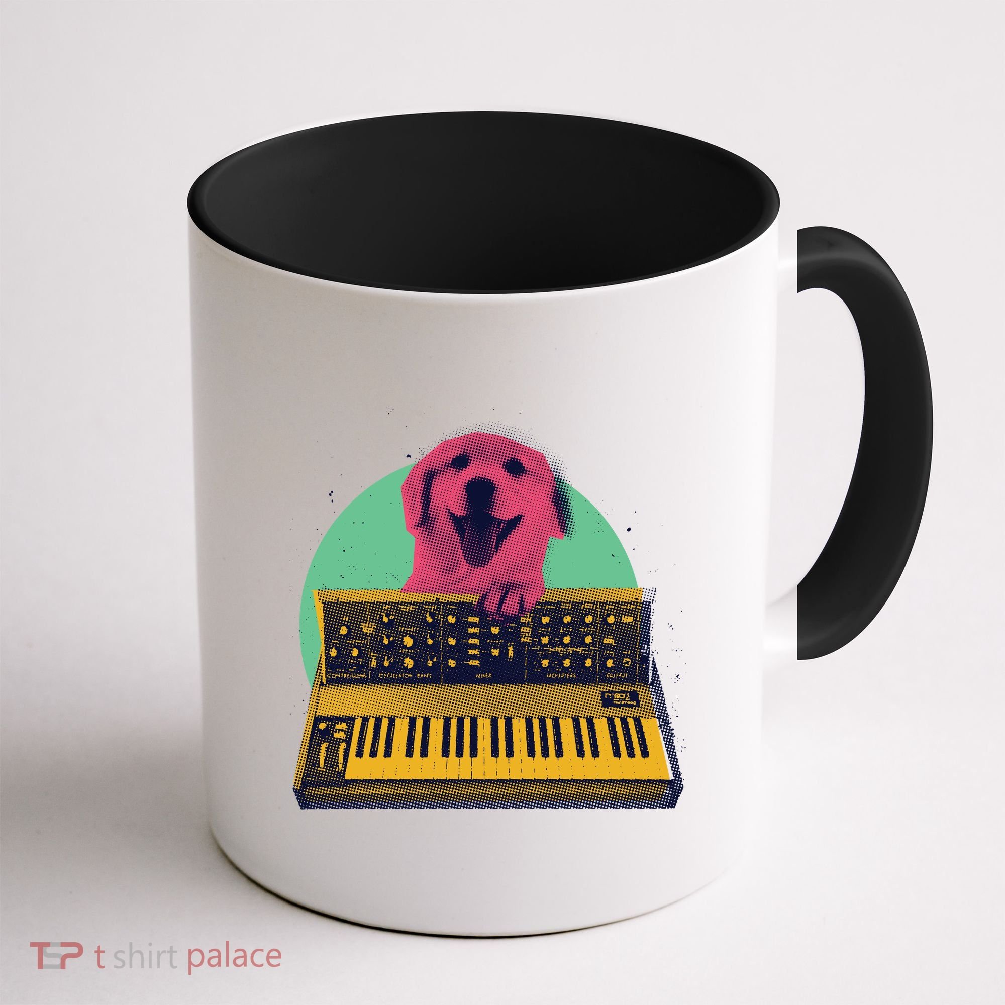 Dog Playing Piano Coffee Mug
