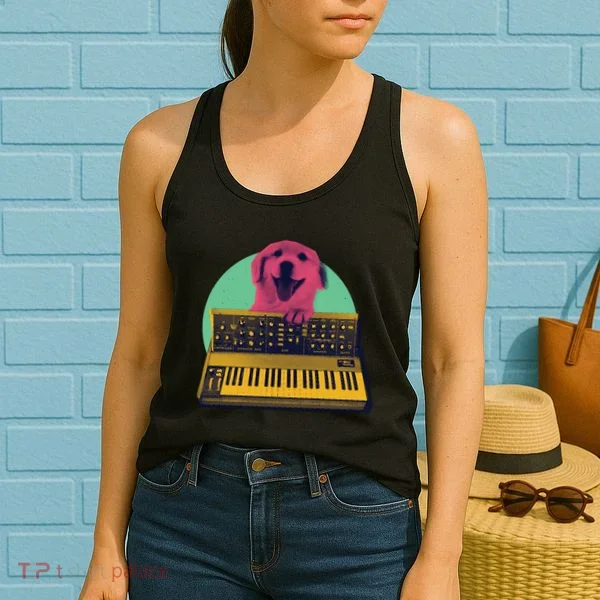Dog Playing Piano Women's Tank Top