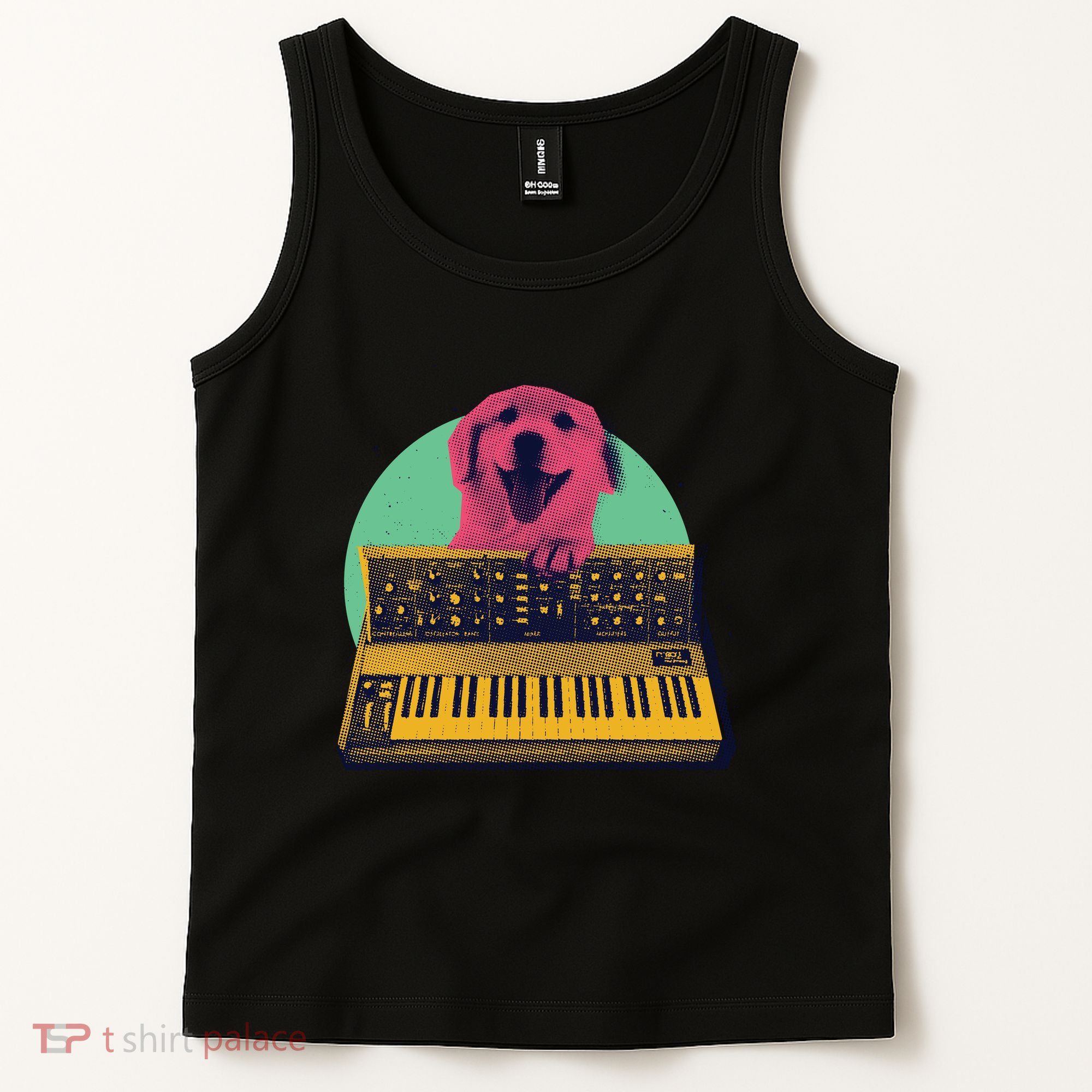 Dog Playing Piano Tank Top