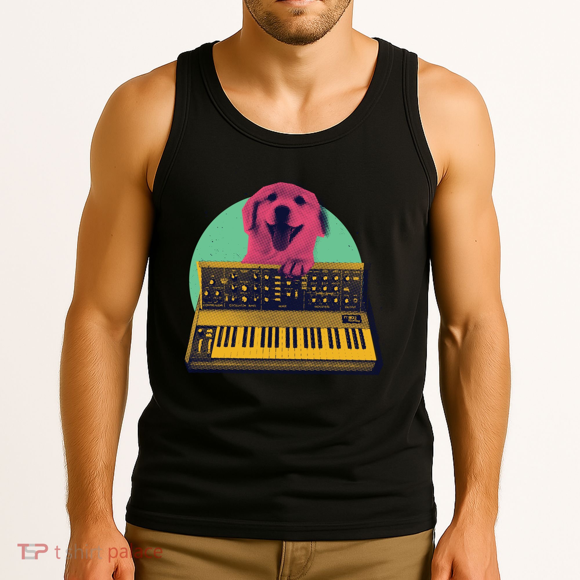 Dog Playing Piano Tank Top